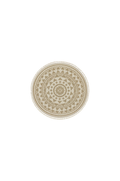 Kelebek Dekor Beige Myra Round Halı