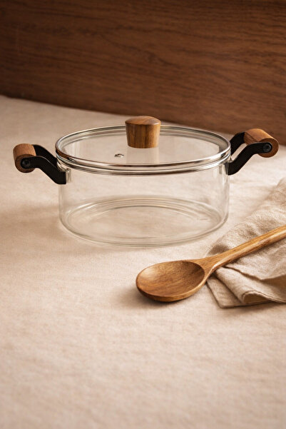 Bohemian وعاء زجاجي بمقبض أورا أكاسيا - مقاوم للحرارة