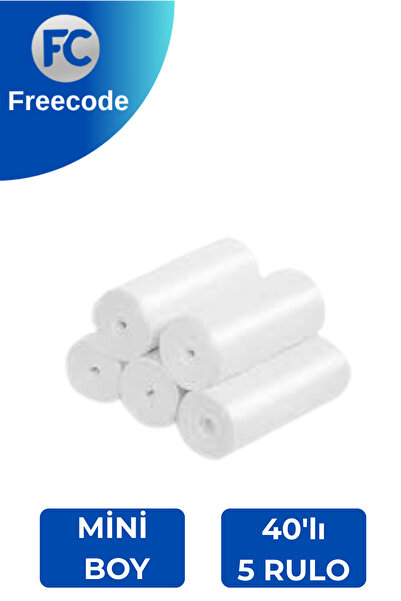 Freecode Standart Mini Çöp Torbası/poşeti (40ADET 40 X 47CM 10LLT BEYAZ 5 RULO)