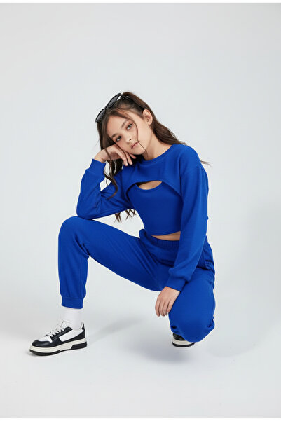 aden kids Girl's Krop Model Bottom Top Suit Total 3 Pieces