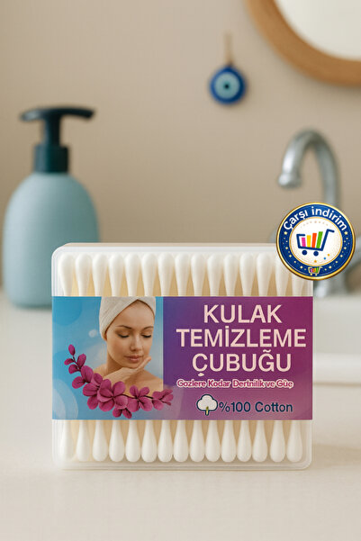 nistabolje 1 KUTU Kulak Temizleme Çubuğu Ekonomik Pamuklu Kulak Çöpü Pamuğu