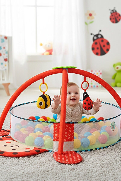 BUDİZZZ سجادة الأنشطة واللعب التي تتحول إلى كرة الدعسوقة |   سجادة أنشطة 3 في 1