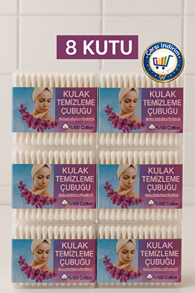 nistabolje 8 KUTU Kulak Pamuğu Çöpü Pamuklu Kulak Temizleme Çubuğu Ekonomik