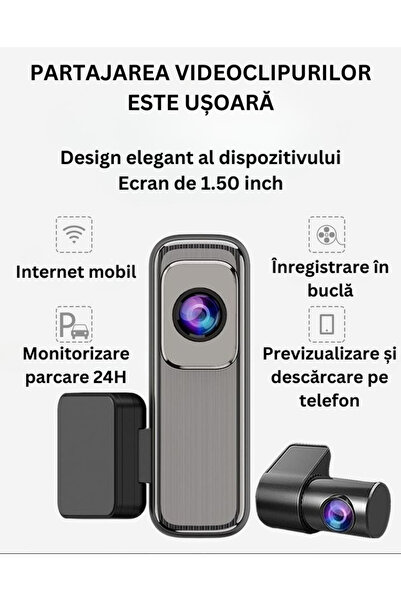 INVICTWIN Cameră Auto de Bord - Siguranță Față-Spate 4K + 1080P, Viziune Nocturnă, Control Parcare, Ecran HD