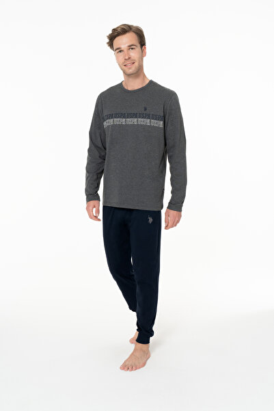 U.S. Polo Assn. Ανδρικό βαμβακερό σετ πιτζάμες με άδεια χρήσης 18953-ANTRASIT...