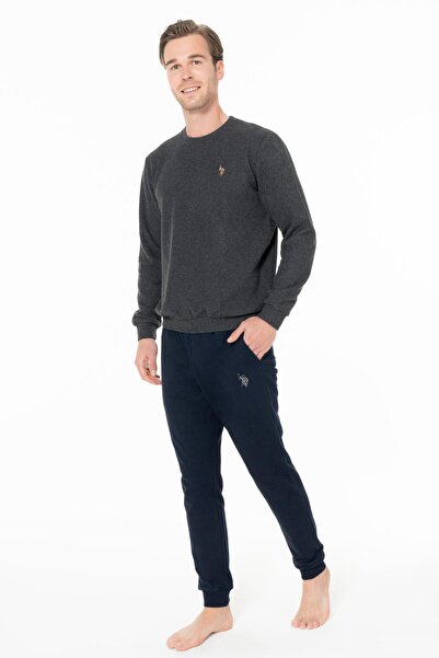 U.S. Polo Assn. Set de pijamale de iarnă pentru bărbați, cu gâtul rotund, cu ...