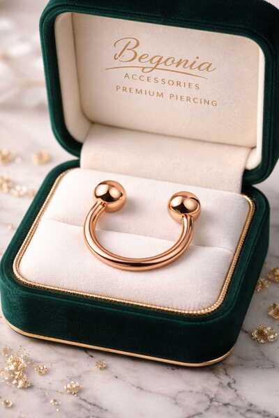 Takıparkxs 316L Çelik Rose Gold 8mm Toplu Halka Septum Piercing Fake Delikli ...