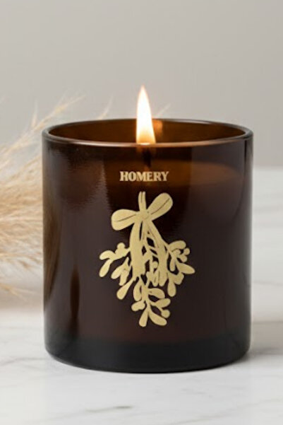 Homery Vanilya Kokulu Premium Amber Cam Bardak Dekoratif-Hediyelik Konsept Bü...