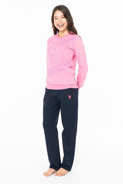 U.S. Polo Assn. Γυναικεία χειμερινή πιτζάμα με 2 κλωστές, US POLO ASSN Writte...