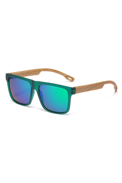 OEM Polarized sunglasses, UV400 protection, turquoise lenses, green plastic f...