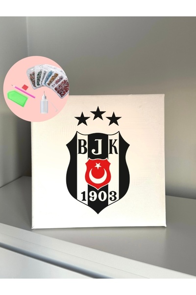 YADA Beşiktaş - Rhinestone Kit, Diamond painting, Kristal Taş Yapıştırma 25x3...