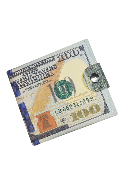 OEM Unisex wallet, 100 US dollars design, 4 compartments, multicolor