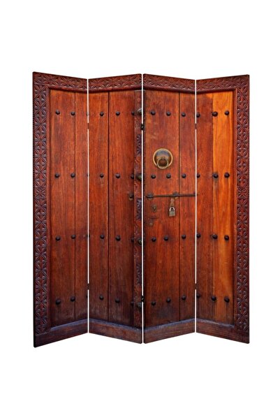 StellaStore Diamone Paravan 4 Kanatlı Oda Bölücü Çift Taraflı Kanvas Paravan