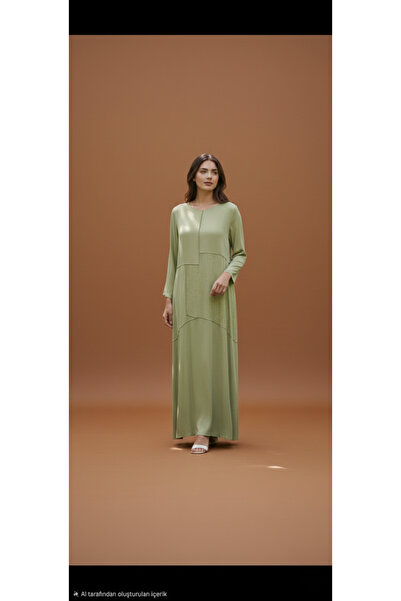 MÜSEMMA Kadın tesettür büyük beden ipek kupra elbise