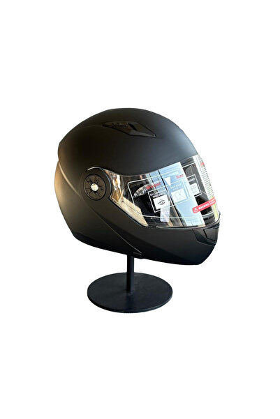 JK20 115 Güneş Vizörlü Çene Açılır Kask Matt Black