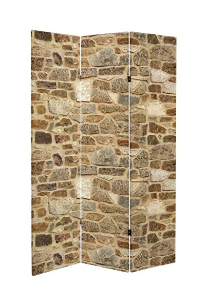 Genel Markalar Dekoratif 3 Kanatlı Oda Bölücü Çift Taraflı Kanvas Paravan