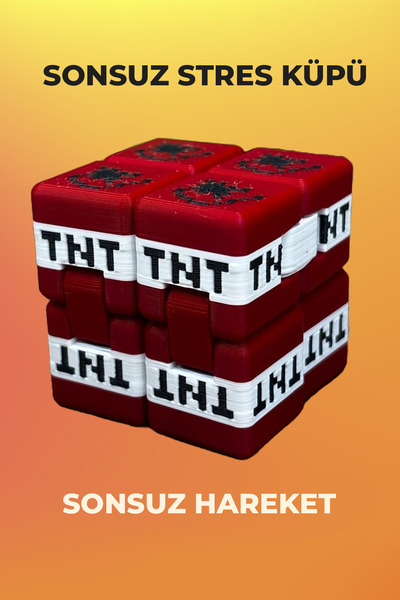 Creva Sonsuz Küp-Stres Küpü-Hareketli Küp Minecrafts- Kırmızı Blok