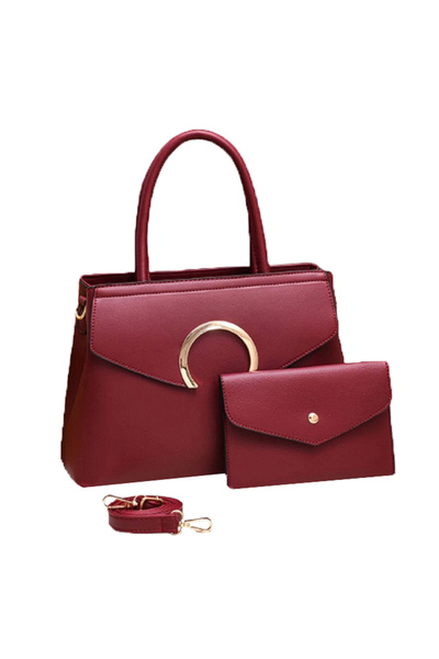 OEM Women's bag and wallet set, 2 pieces, faux leather, detachable shoulder s...