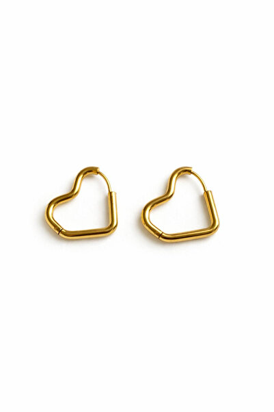 Leo'Stone أقراط فولاذية نسائية بتصميم دائري على شكل قلب من سلسلة مميزة لا تفق...