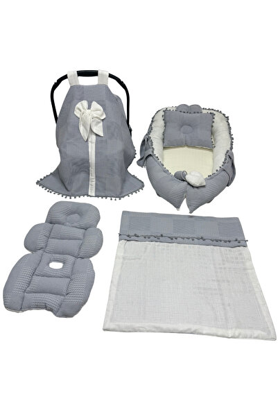 Happy Baby Dikiş Atölyesi Müslin Waffle Babynest Taşınabilir Bebek Yatağı Pik...