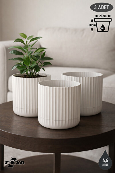 ToXA 3 Adet 5 Litre Sütun Saksı