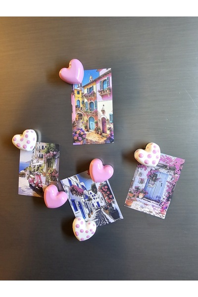 Gamy Crafts Magnet - Buzdolabı Magneti - Buzdolabı Süsü - 6'lı Kalpli Magnet ...