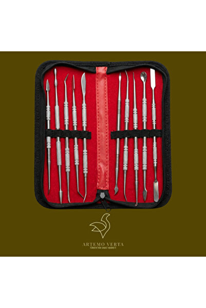 RİVER Metal Seramik Modelaj Aletleri Seti Çantalı– Kil Modelleme, Oyma, Doku ...