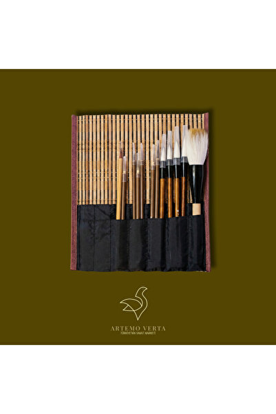 RİVER 12 Parça Keçi Kılı Fırça Seti | İnce & Kalın Uçlu | Keçi Kıllı Premium ...