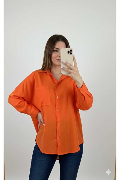 HC Boutique Oversize Linen Shirt - Large Single Pocket, new model