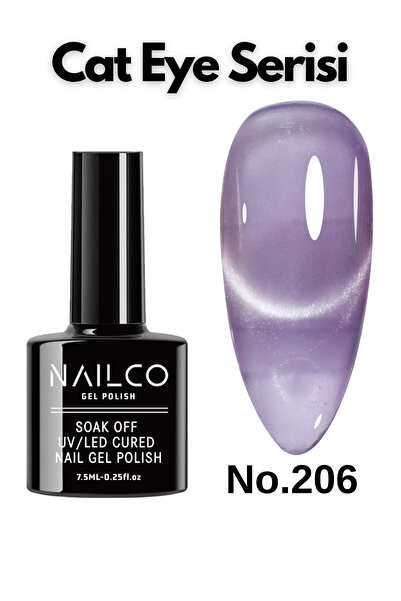Naıl Co Uv Led Kalıcı Oje 7.5 ml Kedi Gözü Cat Eye Magnetik Seri Nailco 206