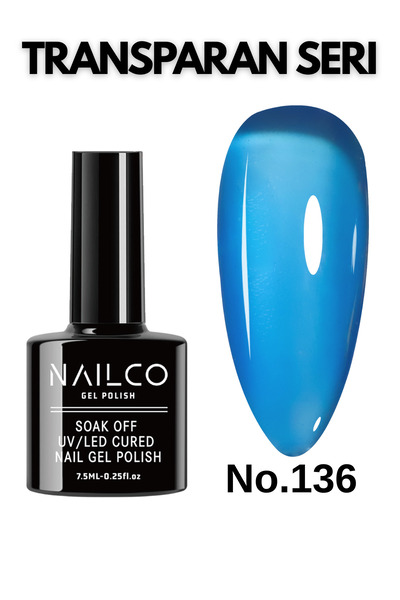 Naıl Co Uv Led Kalıcı Oje 7.5 ml Vitray Vitraj Transparan Seri Nailco 136