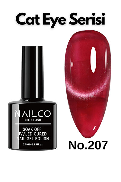 Naıl Co Uv Led Kalıcı Oje 7.5 ml Kedi Gözü Cat Eye Magnetik Seri Nailco 207