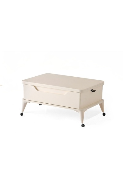 ZERENLAND 1299 Tekerlekli Çift Çekmeceli Akıllı Sehpa, Sihirli Sehpa, Orta Se...