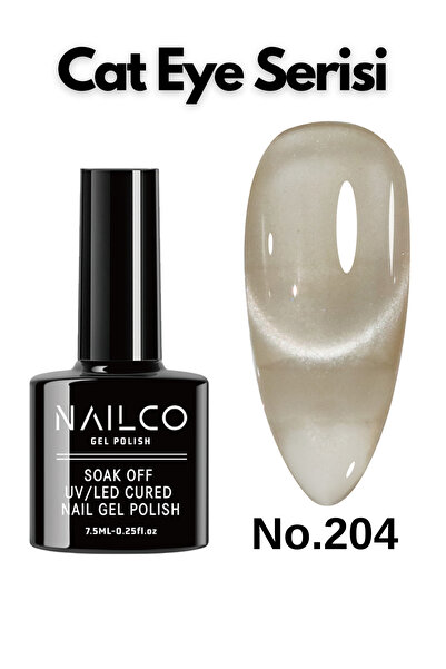 Naıl Co Uv Led Kalıcı Oje 7.5 ml Kedi Gözü Cat Eye Magnetik Seri Nailco 204