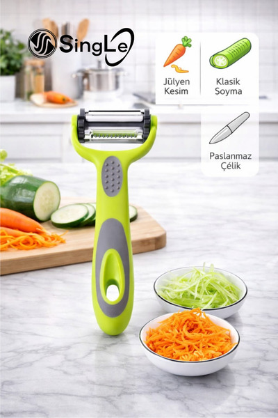 Single 3 ü 1 Arada Çok Fonksiyonlu Paslanmaz Çelik Bıçaklı Soyacak - Sebze Me...