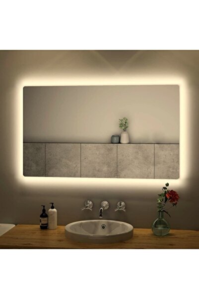 NUUN DEKOR 90x70 Cm Günışığı Ledli Banyo Lavabo Ofis Makyaj Kuaför Aynası Pri...