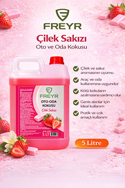 FREYR Çilek Sakız Sprey Oto Oda Kokusu 5 Lt Sprey Araba Ev kokusu Parfümü