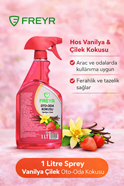 FREYR Vanilya & Çilek Oda - Oto Kokusu Parfümü 1 Litre- Araba Ev Parfümü