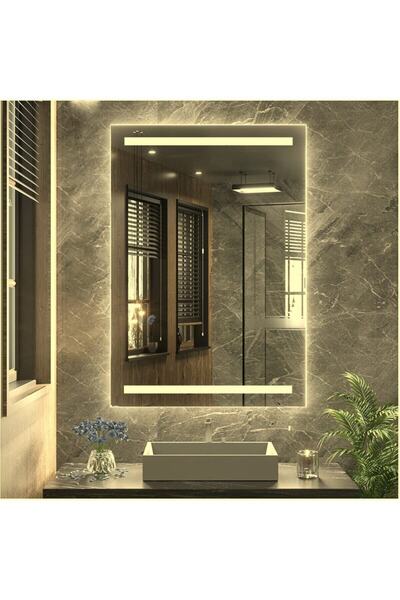 NUUN DEKOR 70x50 Günışığı Ledli Kumlamalı Banyo Lavabo Ofis Makyaj Kuaför Ayn...