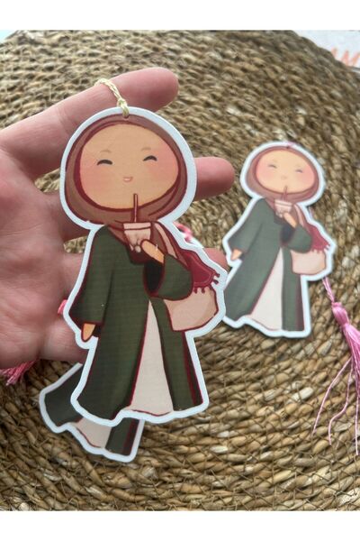 hemdemhediyelik علامة كتاب إسلامية للفتيات بتصميم خاص وشراشيب