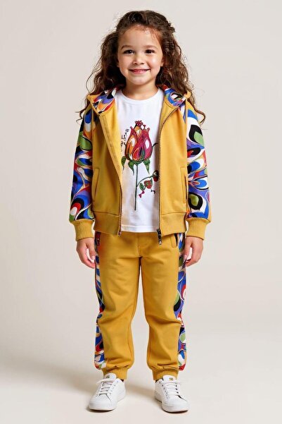 Grata Κοριτσίστικο Σετ Φόρμα 3 τεμαχίων 6-14 ετών 7437 Μουσταρδί