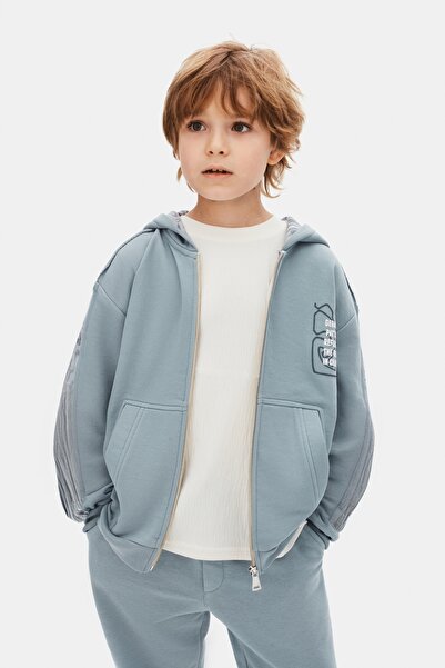 nk kids Patters zippered sweatshirt - blue