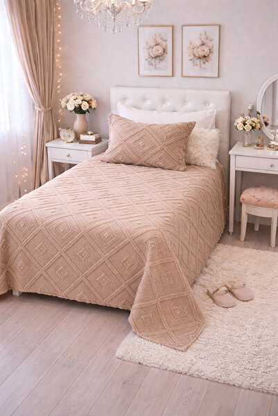 best house decor Husă de pat individuală cappıcino, țesătură densă, stil nord...