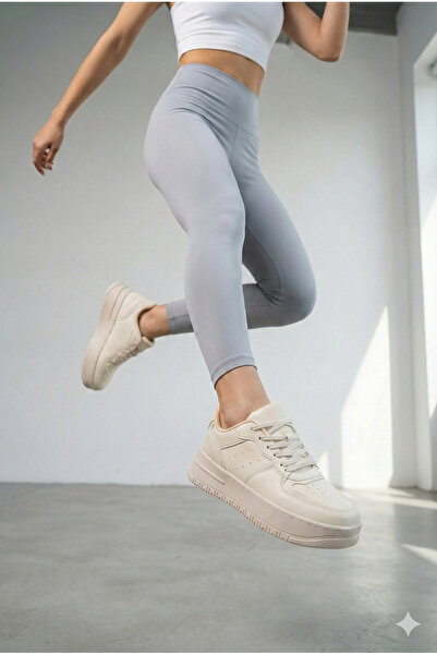 MORENİCA Diana Kalın Taban Bej Kadın Sneaker