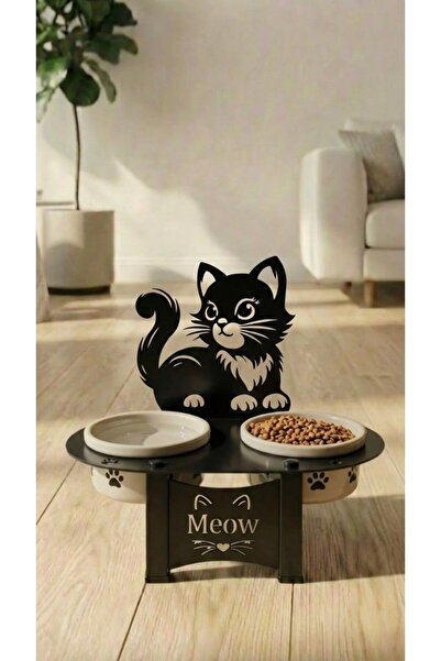 Çatım Tasarım Kedi Mama ve Su Kabı Besleme Tasarımı Seramik Kap Ev Dekorasyon