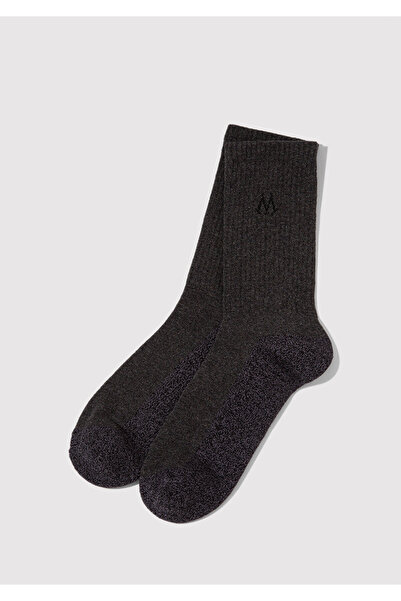 Mavi M Logo Printed Anthracite Boat Socks 0911132-23247