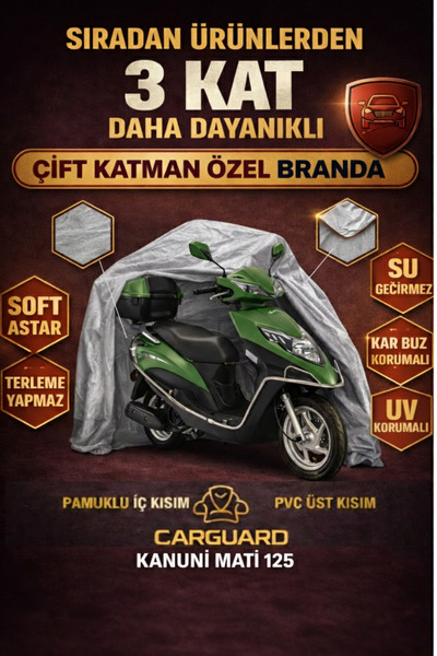 CarGuard Kanuni Mati 125 Cc Motorcycle Cover with Ribbed Fabric - Compatible ...