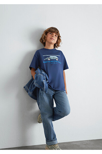 Mavi Tricou Car cu imprimeu bleumarin supradimensionat / Wide croială 6610363...