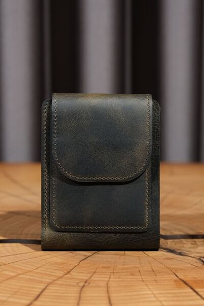 Lenax Leather Mono - Hakiki Deri El Yapımı Cüzdan ve Kartlık, 8x10 cm, 10 Kar...