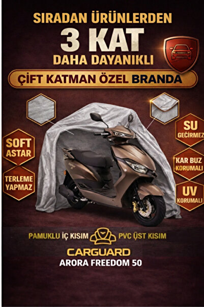CarGuard Arora Freedom 50 cc ve 125 cc uyumlu Fitilli Motosiklet Brandası Mot...